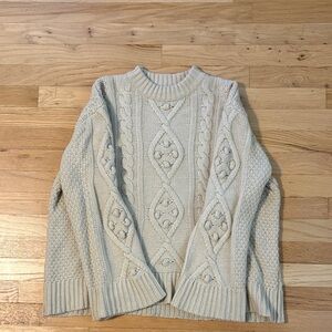 Rosae Paris le Eugene ivory cable knit wool/cashmere seeater